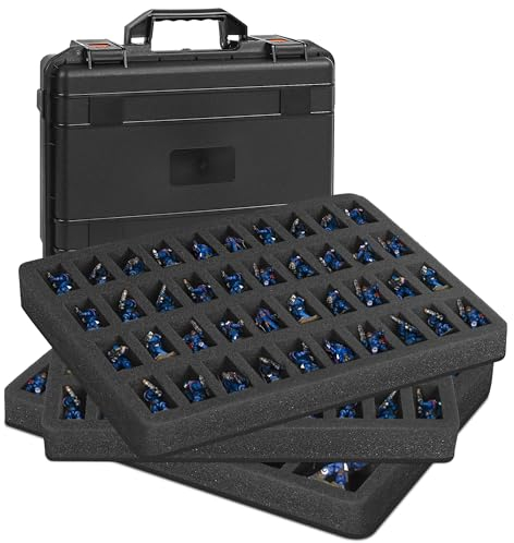 TORIBIO Miniature Storage Figure Hard Shell Case, 108 Slot Miniature Sturdy Hard Case Figurine Carrying Case, Compatible with D&D DND Minis and More