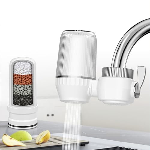 AlisaSun Depuratore Acqua Rubinetto, Filtro, Microfiltrazione Avanzata, Depuratore acqua rubinetto della cucina（2 Filtri Incluso)
