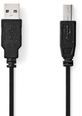 NEDIS USB 2.0 Cable A Male to B Male, Durable Connector, Copper Cores for Reliable Data Transfer, 1.0m - Connect a Printer, Scanner or Hard Disk to a Computer with This USB 2.0 Cable