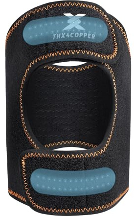 Thx4COPPER Rodillera para rótula, ajustable, transpirable y de compresión, estabilizadores para deportes, rodilla de saltador, lesiones de tenis, desgarros de menisco, M