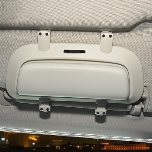 MARXAN Auto Brillenhalter Brillenetui für Audi Q3 Q5 Q7 Q8 2017-2021, Sonnenbrillenhalter Sonnenblende Aufbewahrungsbox ABS Organizer Aufbewahren Verstauen Innenraum Zubehör,B/Gray