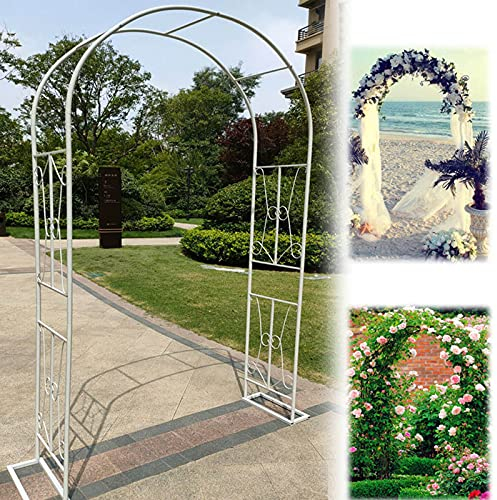 Rosenbogen Torbogen Rankhilfe Hochzeitsbogen, Gartenbogen, Metallrahmen, Garten-Rosenbogen, Spalier, 2,4 m, robuste Pergola-Laube, anmutige Kurve, für Kletterpflanzen, Rosen, Weinreben, röhrenförmige