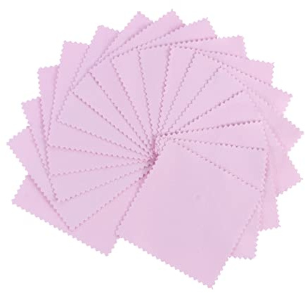 Amosfun 100pcs Silver Polishing Cloth for Jewelry Wiping Cloth Cleaning Jewelry Cleaning Microfibre Wipes for Ring Cleaner Eyewear