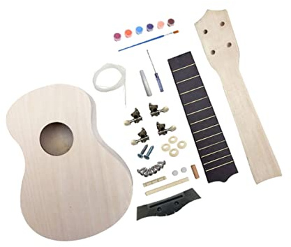 OFFSCH 1satz Ukulele Bausatz Für Erwachsene Handbemalbare Gitarre Aus Hochwertigem Bassholz Für Kreative Projekte Und Musikinstrumente Einfach Zusammenbauen Und Gestalten
