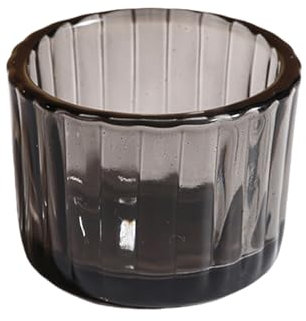 Pasdrucn 12 Stück Teelichtgläser Glas Set, 5.5x3.8cm Teelichter Glas, Mini Teelichthalter Glas Set, Kerzengläser Tischdeko, Votivkerzenhalter Kerzengläser Windlicht Glas (grau)