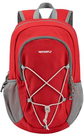 WATERFLY Kleiner Rucksack 12L Wanderrucksack: Mini Backpack Tagesrucksack | Klein und Leicht, Umgekehrter Stern-kordelriemen, Abnehmbare Brustschnalle, für Wandern Reisen Sport Fahrrad Herren Damen