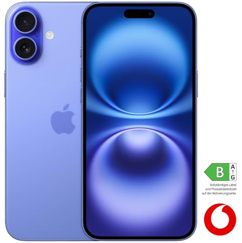 Apple iPhone 16 mit Vodafone Vertrag | Aktion: 25% Basispreis-Rabatt | 24 Mon. Laufzeit | in Ultramarin | mit 128 GB Speicher