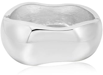 MILAKOO Bangle Grande per le donne stile Dubai Bangles aperto Argento Lucidatura specchio Bracciale Chunky polso Wrap Cuff