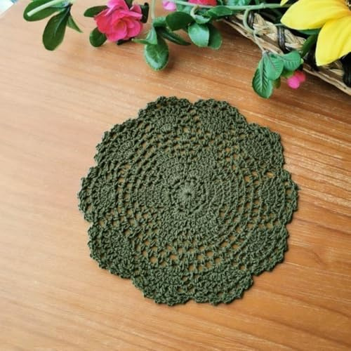Blausky 6 pezzi Tovaglietta tonda ricamata, tovaglietta all'uncinetto, tovaglietta in pizzo tovaglietta piccola in crochet runner in cotone sottopiatto, tovaglie per tazze ciotole piatti vasi antichi