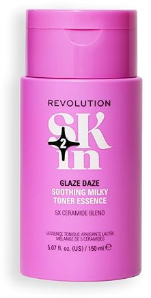 Revolution SKin, Glaze Daze Soothing Milky Toner Essence, Tonico Lenitivo e Idratante con Ceramide, Vegano e Cruelty-Free, 150ml