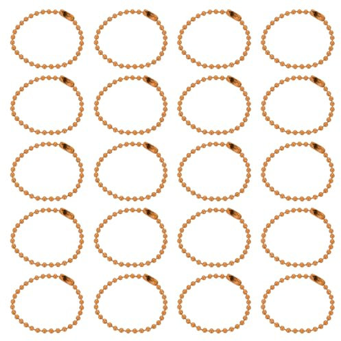 QUARKZMAN 50 Stück 5 Zoll Kugel Perlenkette, Metall Kugelkette mit Verbindungsstücken für Schlüsselanhänger, hängende Verzierung, Etikett, Schmuck, Halskette, Weihnachtsdekoration, Orange