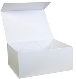 packster 50x Magnetbox Geschenkbox Geschenkkarton 230 x 170 x 100 mm Magnetverschluss 120g/qm Weiss hochwertige Geschenk-Verpackung