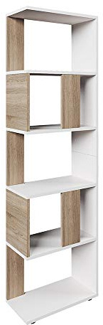 Vicco Raumteiler, Sonoma/Weiß, 45 x 162.6 cm | zur flexiblen Raumaufteilung mit fünf offenen Ablageflächen