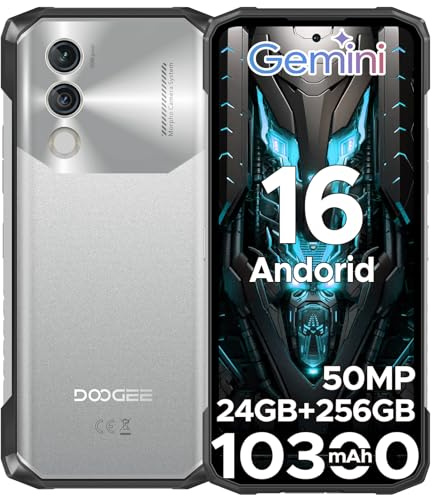 DOOGEE Blade10 Power Android 16 AI Outdoor Handy 10300mAh, 24GB +256GB / TF 2TB Outdoor Smartphone Ohne Vertrag, 6.6'' HD+ baustellenhandy, Gemini AI 50MP Kamera, IP69K/ NFC/GPS/Face ID/3 Card Slot