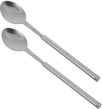 MAGICLULU 2 Piezas Cuchara Telescópica De Acero Inoxidable Cucharas De Aperitivos De Acero Inoxidable Extensible Plata