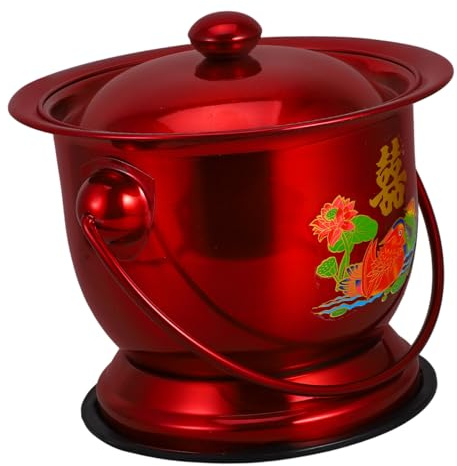 Anneome Pot de Chambre Inox Robuste pour Adultes Personnes Âgées et Femmes Enceintes avec Couvercle et Base Antidérapante Usage Domicile et Lit