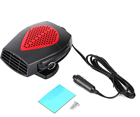 MotorMinds Chauffage Soufflant, 24 V pour Véhicule de Voiture, Chauffage Portable, Dégivreur, Désembuage, Accessoire Pratique (Rouge Noir)