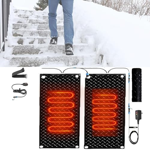 AANNAA Rutschfeste Heizmatte für den Außenbereich für Treppen und Gehwege, Schmelzgeschwindigkeit von 2 Zoll/Stunde mit Netzkabel und Stecker