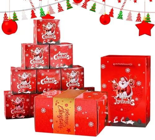 Scatola di risparmio di denaro di Natale per conservare contanti – Dispositivo di uscita per carte di credito | Scatola pieghevole di Natale – per compleanni, bambini, adulti, amici, famiglia, feste e