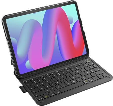 Inateck Coque Clavier iPad A16/10e Gén, Ultra-légère 427g | Pour iPad Air 11 M4/M3/M2, Air 5/4, Pro 11, porte-stylet caché, AZERTY, AirTap, Noir