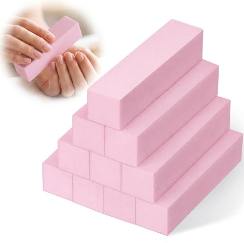 10 bloques de lijado de uñas, bloques de pulido de uñas reutilizables, 2,5 x 2,5 x 9,5 cm, acabado esmerilado en cuatro lados, herramientas de uñas, adecuado para salones de uñas, bricolaje y salones