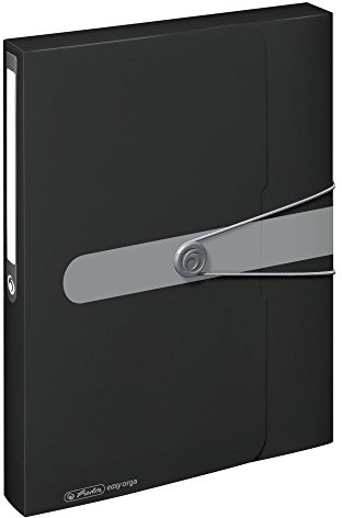 Herlitz Samlingslåda A4 PP med ryggetikett, 1 st med designtryck, ryggbredd 4 cm, ogenomskinlig svart