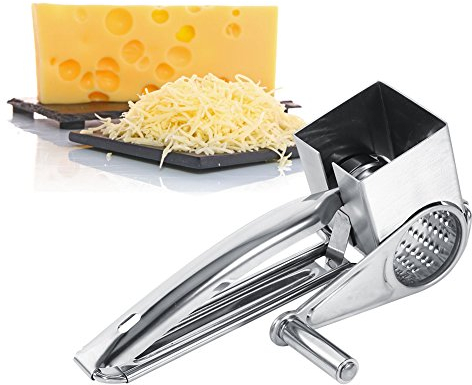 ZJchao Cheese Grater Grinder Cheese with Handle for Stainless Steel Cheese Multifunction Kitchen Craft, for Cheese, Chocolate, Spices, and More