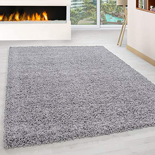 HomebyHome Shaggy Teppich 300x400 cm XXL für Wohnzimmer - Shaggy Teppich Hochflor Hellgrau Extra Weich und Flauschig - Langflor Groß Teppiche für Schlafzimmer, Esszimmer, Küche, Flur - Carpet, Halı
