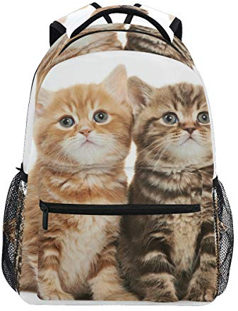Rootti Rucksack Tasche Niedliche Tier Katze Tagesrucksack Canvas Schule mit Reise Büchertasche Rucksack für Teenager Jungen Mädchen Männer und Frauen, multi, Einheitsgröße