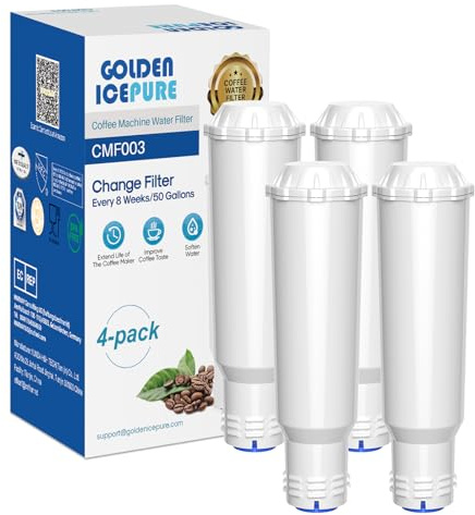GOLDEN ICEPURE Filtre à eau pour machine à café Compatible Avec Krups F088 Pro Aqua/AEG/Melitta/Bosch/Siemens/Nivona, 4 pièces (Avertissement : non adapté pour Jura White)