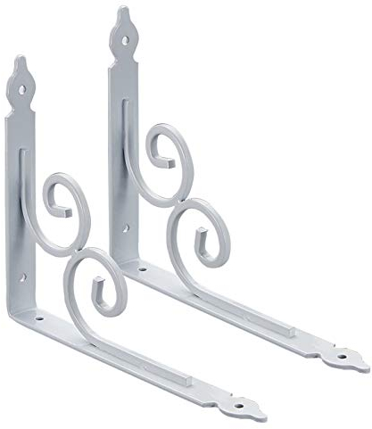 2 Stück Metall Regalträger, Regalhalter Wandwinkel Winkelkonsole,Schwimmendes Regalwinkel,Regalhalterung für die Wandmontage,Verstecktes Eisen Regalträger,Weiß