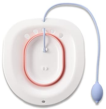 Sitz - Bañera para hemorroides - MissZM para mujeres embarazadas o hemorroides, plegable y colgante, gran capacidad, para cuidados privados, lavado antidesbordamiento