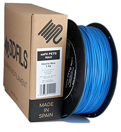3DFILS - Filamento PETG Azul Eléctrico para impresión 3D (1,75 mm / 1 Kg, Azul Eléctrico)