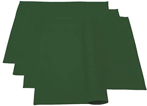 Lemos Home Hochwertiges Platzset Platzdeckchen 4 Stück aus 100% Baumwolle Kollektion Konzept, Farbe & Größe wählbar (Platzset 4er Set - 46x36cm, Olivgrün)