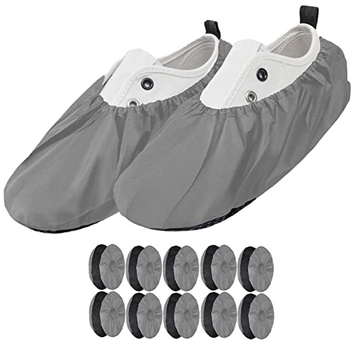 Ferocity Copriscarpe Riutilizzabili Size EU 40-45 Idrorepellenti Antiscivolo Lavabili per Adulti Unisex Uomini Donne Poliestere Grey [142]