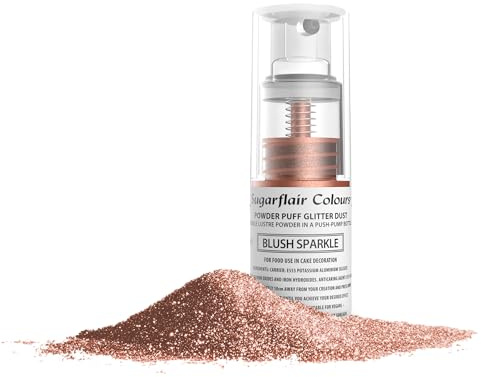 Sugarflair Pump Spray Glitter Dust, Blush, 10 g | Essbares Glitzer Spray für Fondant, Kuchen, Cupcakes und Dekorationen