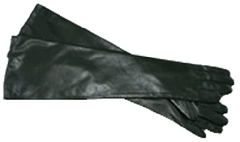 Winter Damen Mode Schaffell Leder Handschuhe Damen Echtes Leder Fäustlinge Damen Lange Stil Arm Ärmel Handschuhe, grün, 8.5