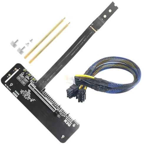 JMT M.2 Key M NVMe - Soporte para tarjeta gráfica externa de 32 Gbs PCIe3.0x4 R43SG para ITX STX NUC VEGA64 GTX1080ti (R43SG-TU 25cm)