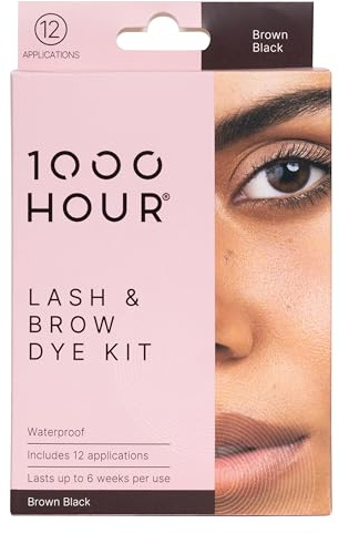1000 Hour Professional Formula Lash & Brow Kit - Defined Brows w/a Long-Lasting Formula with Eyebrow Mascara - Brow Gel for Stunning Brows that Last Up To 6 Weeks with 12 Applications - Brown Black