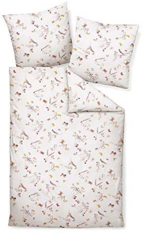 Janine Ropa de cama Seersucker Tango 155 x 220 + 80 x 80 cm, color coral