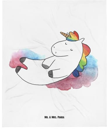 Mr. & Mrs. Panda Wohndecke Einhorn Wolke 7 - Geschenk, Kuscheldecke XXL, Tagesdecke, Menschen, Unicorn, Realität, Witzig, Gemütlich, Wolldecke, Glaube, Einhörner, Dekoration
