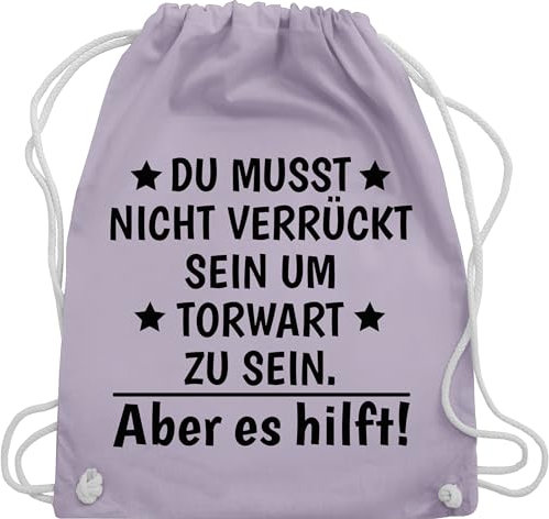 Shirtracer Turnbeutel Rucksack - Handball EM 2026 Trikot Ersatz - Du musst nicht verrückt sein um Torwart zu sein aber es hilft - Unisize - Pastell Lila - handballbeutel handballer kinderturnbeutel