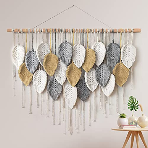Weldomcor Macrame da Parete in Macramè, Decorazione Bohémien, Decorazione per la Casa, Camera da Letto, 100cm x 75 cm