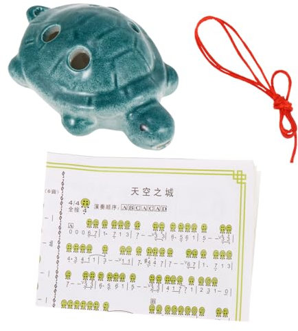 JOINPAYA Schildkröte Okarina Flöte Aus Keramik 6-Loch Okarina Für Kinder Tragbare in Weiß Perfekt Für Anfänger Und Studenten