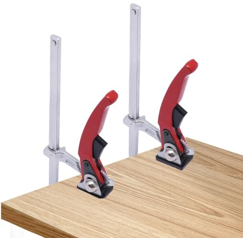 Ganzstahl Tischzwinge mit Hebelgriff，2 StüCk Zwinge, Klemmzwingen Hebelzwinge Tischzwinge Hebelzwinge Schnellspanner mit 210mm KapazitäT und 90mm Kehlentiefe Zum Schleifen, Schneiden