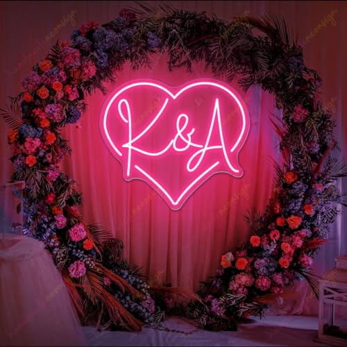 Neon Personalisierte Hochzeit Zeichen, Benutzerdefinierte LED Neon Dekoration für Paar Initialen und Engagement Party