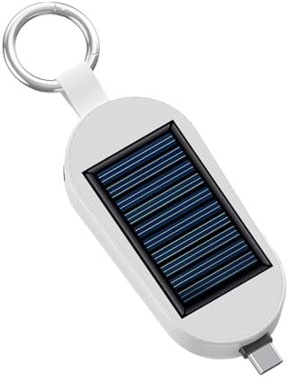Solar po-wer Bank Keychain | 3000mAh Small Portable Charger Keychain Battery Pack Compatible With Phones For Travel Outdoor Camping