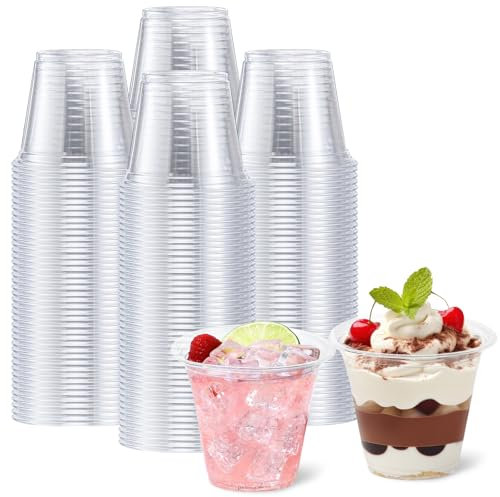 BYSNOW 250 Pack 9 oz Clear Plastic Cups, Disposable Cups for Party, Sturdy & Food Safe Plastic Wine Cups for Cocktail, Juice, Punch (9oz 250pack)