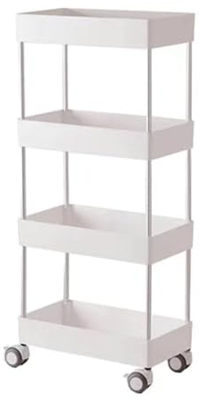 NISMIA Kunststoff-Küchenwagen, Friseurwagen, schmaler Aufbewahrungswagen, Friseurhilfe, für Bad, Küche, Büro,4 Layer,97 * 40 * 13cm