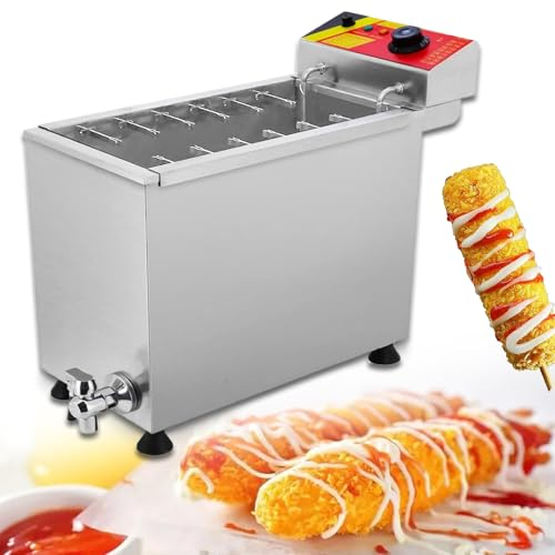 Eastnmythet 25L Commercial Electric Fryer, Automatic Cheese Hot Dog Sausage Grill Corn Dog Fryer, Countertop Hot Dog Maker Machine, 12pcs Sausage
